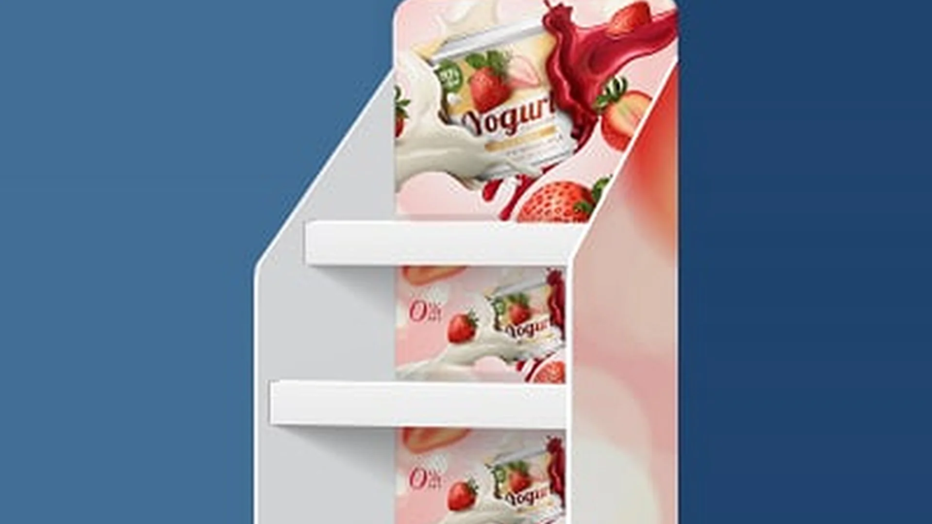 POP-Display aus Wellkarton mit hochweisser Oberfläche, digital bedruckt für den Einzelhandel – produziert mit Agfa Inkjet-Systemen.